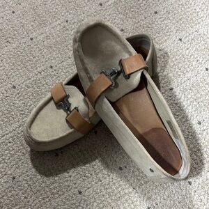 UGG Women's Cream and Tan Leather Loafers